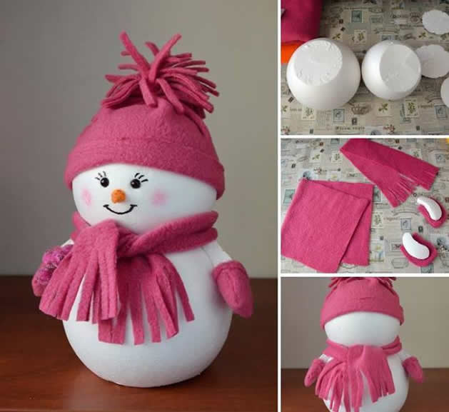 artesanato com isopor bonequinho de neve