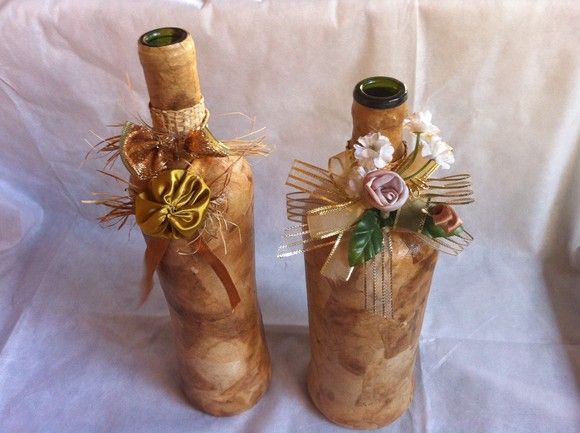garrafas decoradas com filtro de cafe