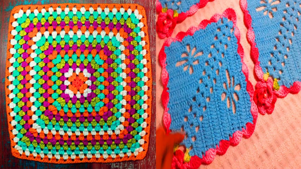 Toalhinhas de croche coloridas decoracao artesanato